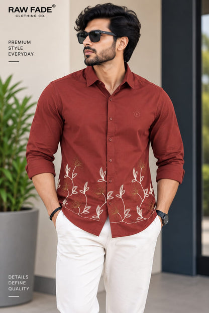 RAW FADE EMBROIDERY SHIRTS - 004