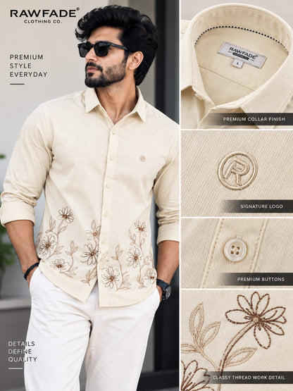 RAW FADE EMBROIDERY SHIRTS - 003
