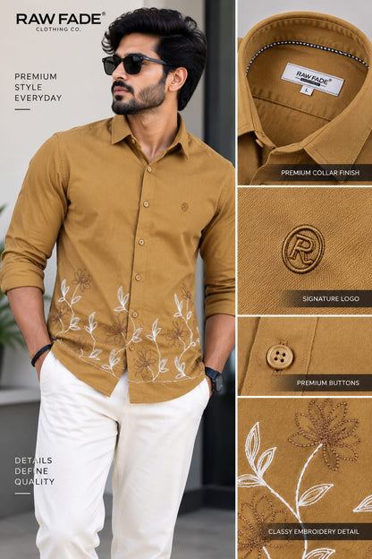 RAW FADE EMBROIDERY SHIRTS - 005