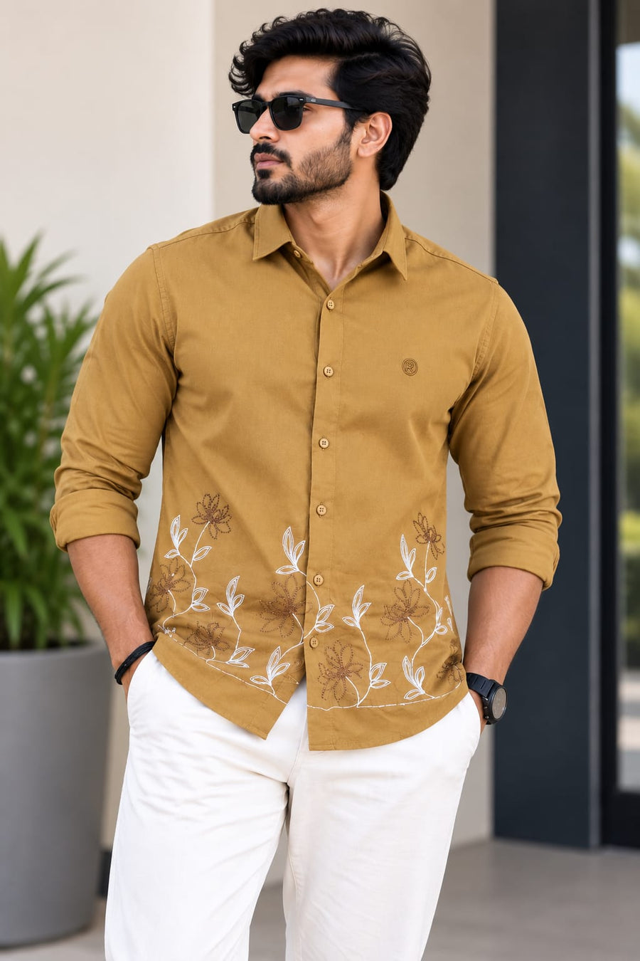 RAW FADE EMBROIDERY SHIRTS - 005