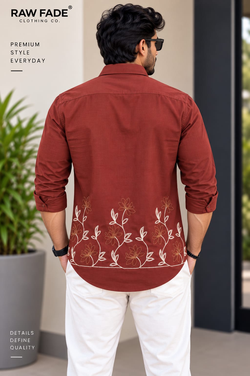 RAW FADE EMBROIDERY SHIRTS - 004