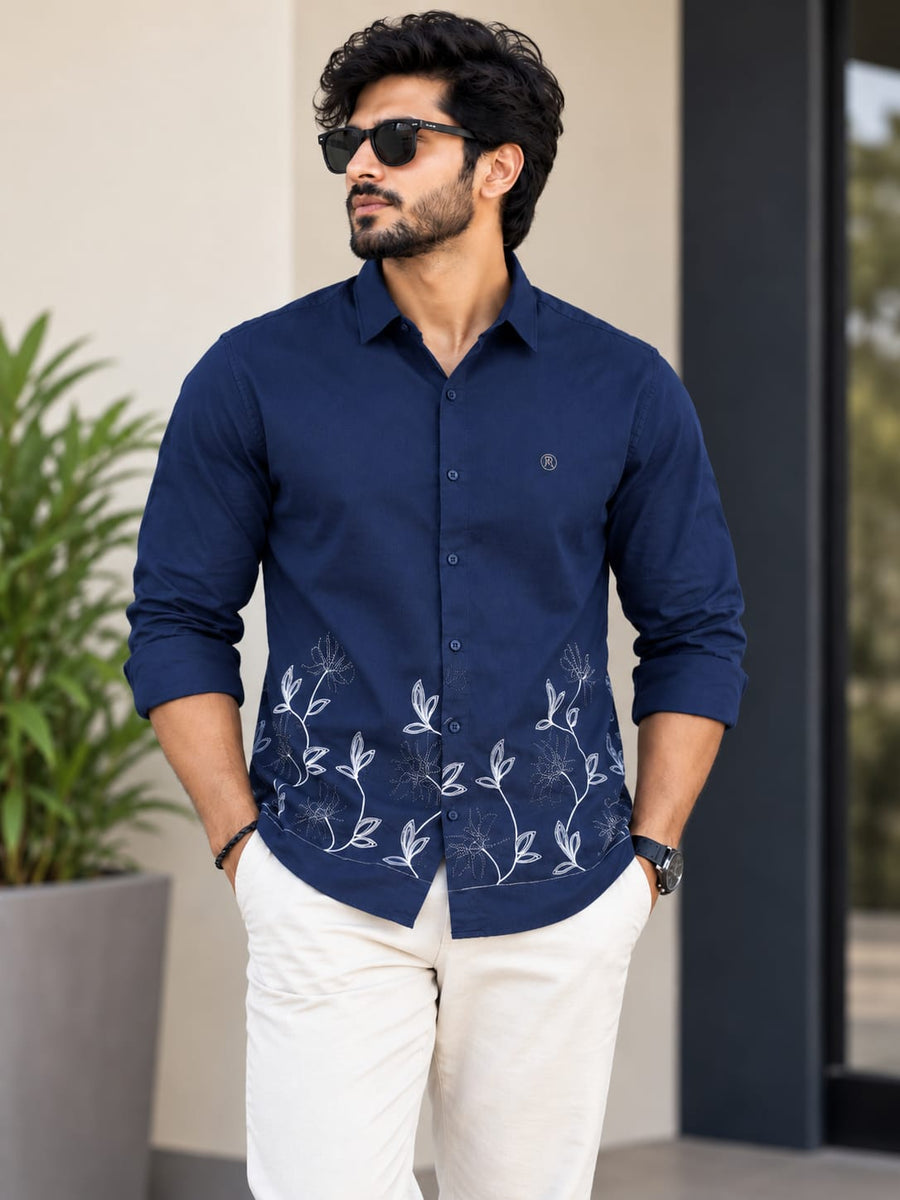 RAW FADE EMBROIDERY SHIRTS - 002