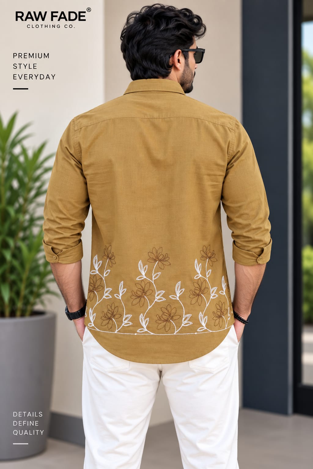 RAW FADE EMBROIDERY SHIRTS - 005