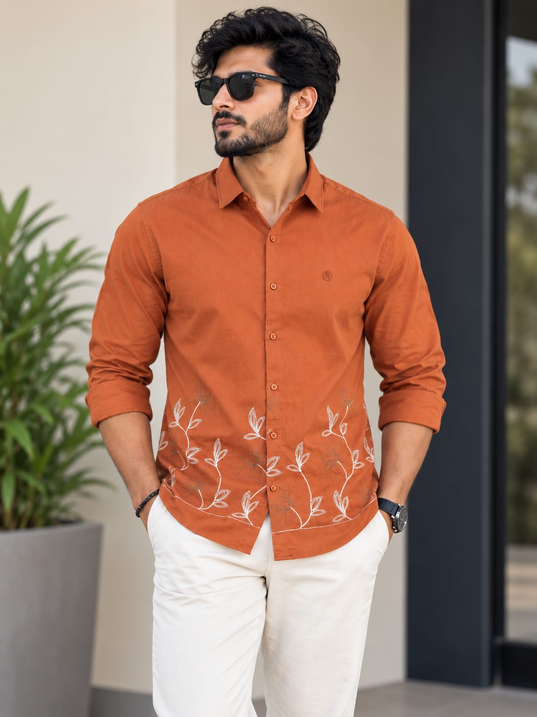 RAW FADE EMBROIDERY SHIRTS - 007