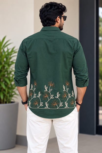 RAW FADE EMBROIDERY SHIRTS - 001