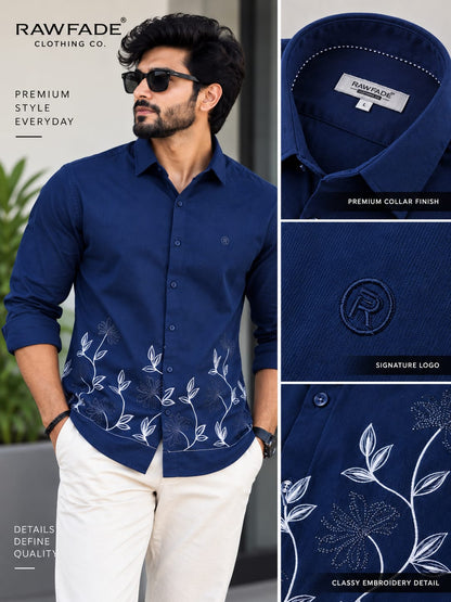 RAW FADE EMBROIDERY SHIRTS - 002