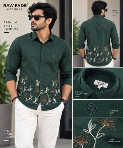 RAW FADE EMBROIDERY SHIRTS - 001