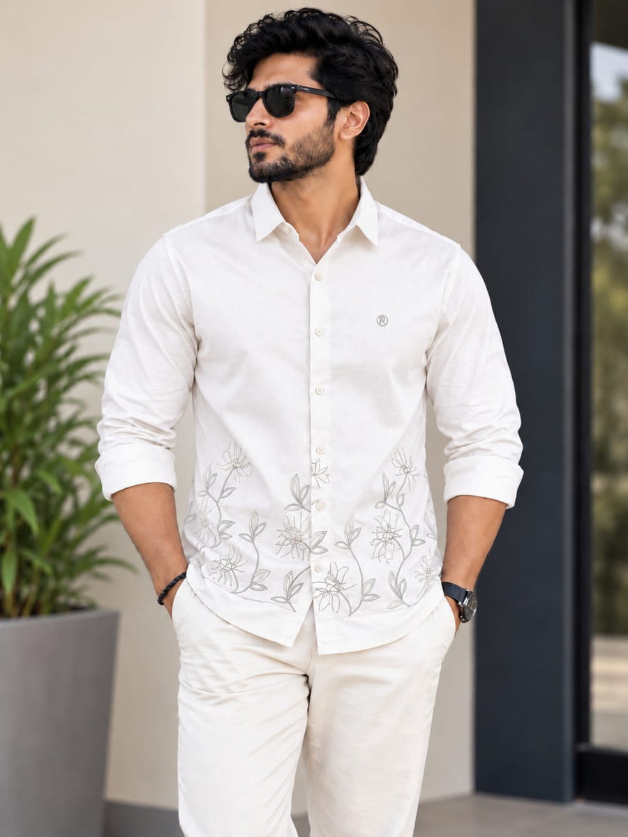 RAW FADE EMBROIDERY SHIRTS - 006
